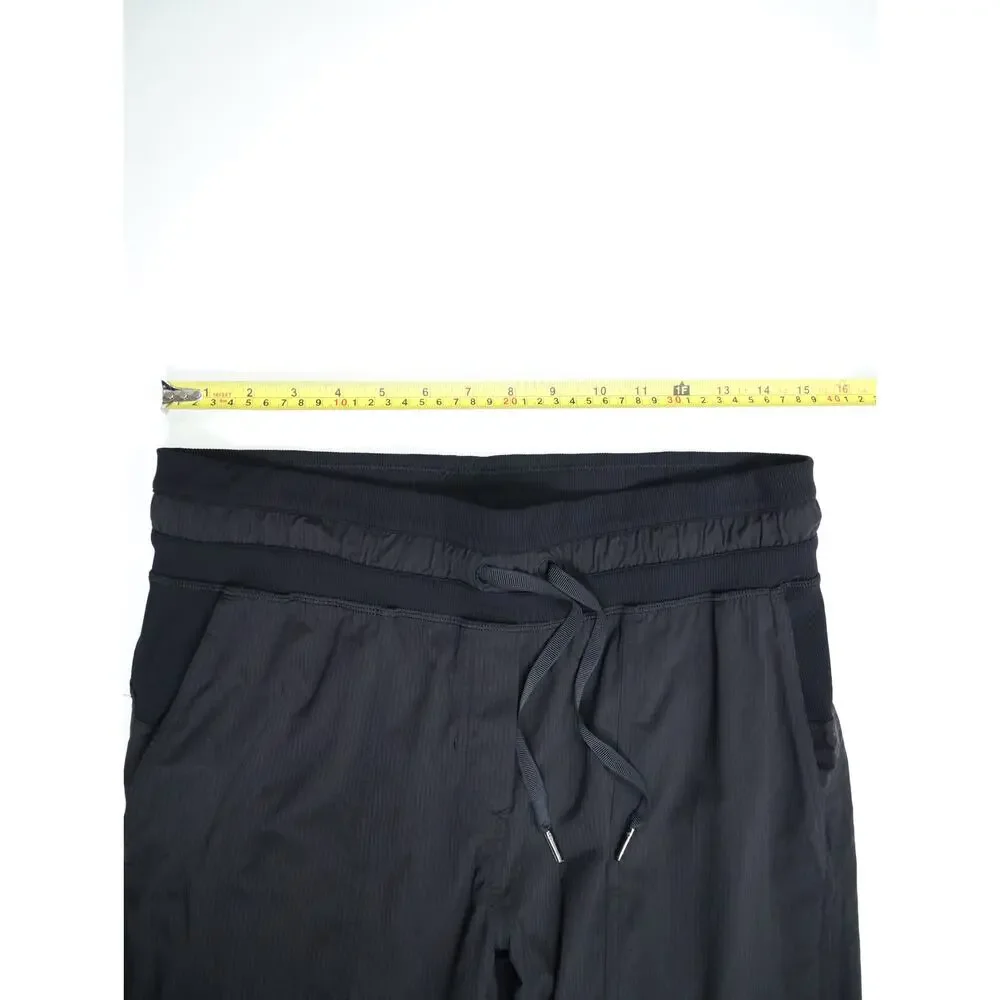 Lululemon Black Woven Jogger Pants 8 Adjustable Hem Minimalist Athleisure Travel - Picture 12 of 12